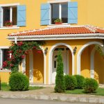 orange colour painted house