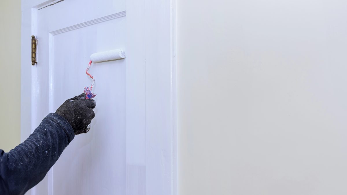 doors are painted with white paint