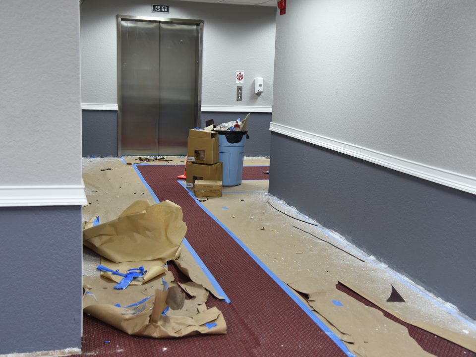 Hallway painting near elevator